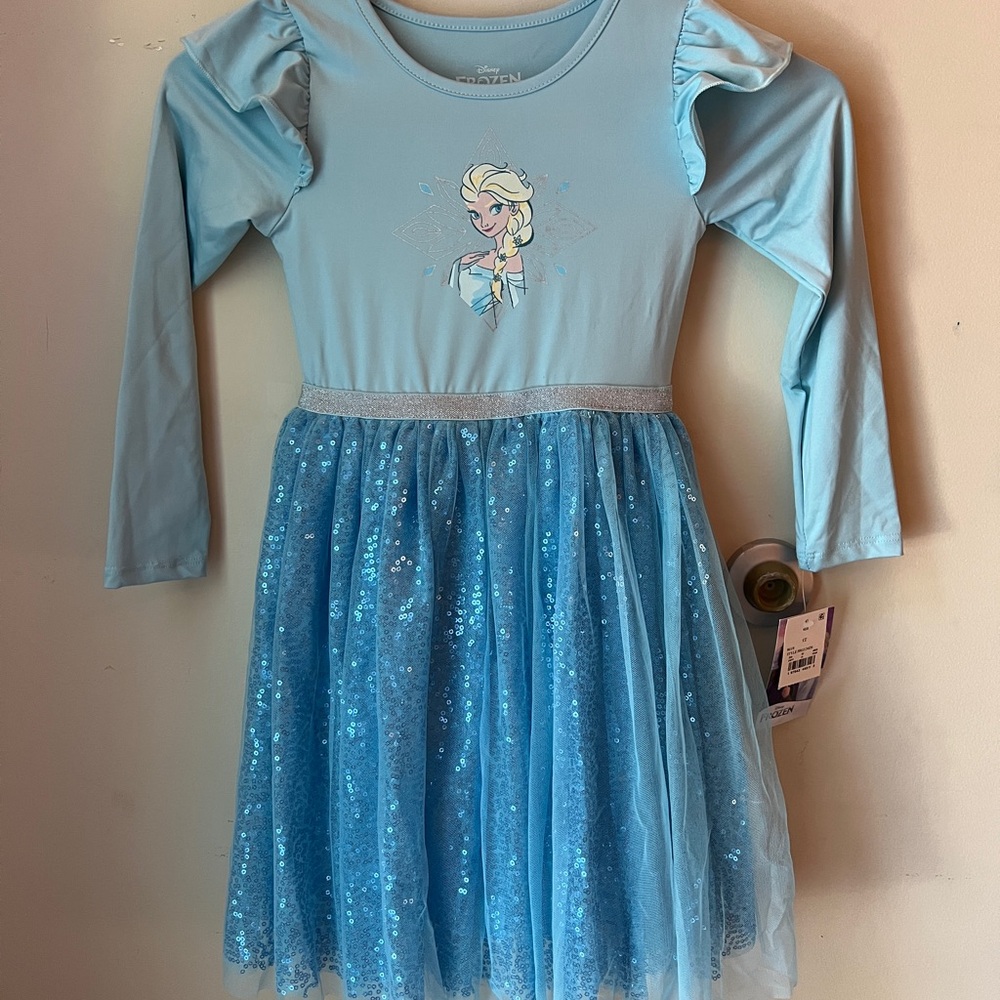 Girls Frozen Glitter Dress
